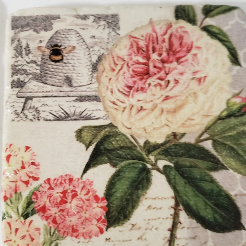 Suzanne Nicoll Coaster Set Floral Bee